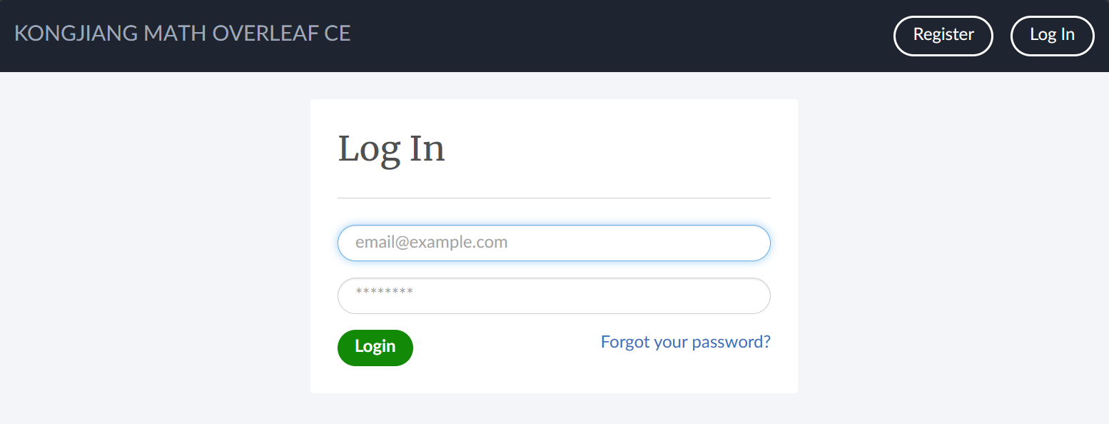 overleaf登录界面